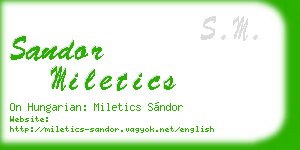 sandor miletics business card