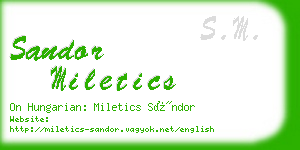 sandor miletics business card